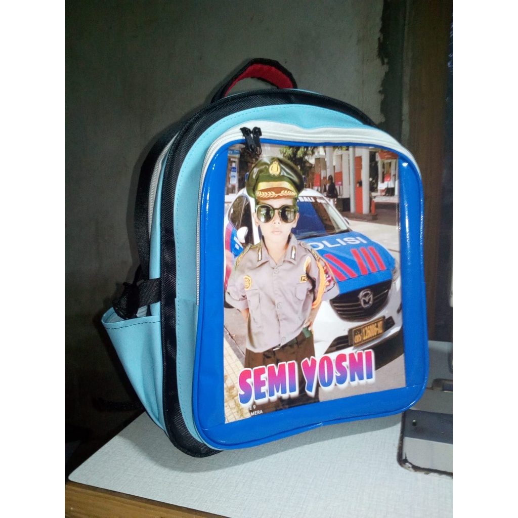 TAS FOTO ANAK CUSTOM TAS SEKOLAH KEKINIAN TAS RANSEL POLISI TAS VIRAL TAS SEKOLAH ANAK KEREN TAS DES