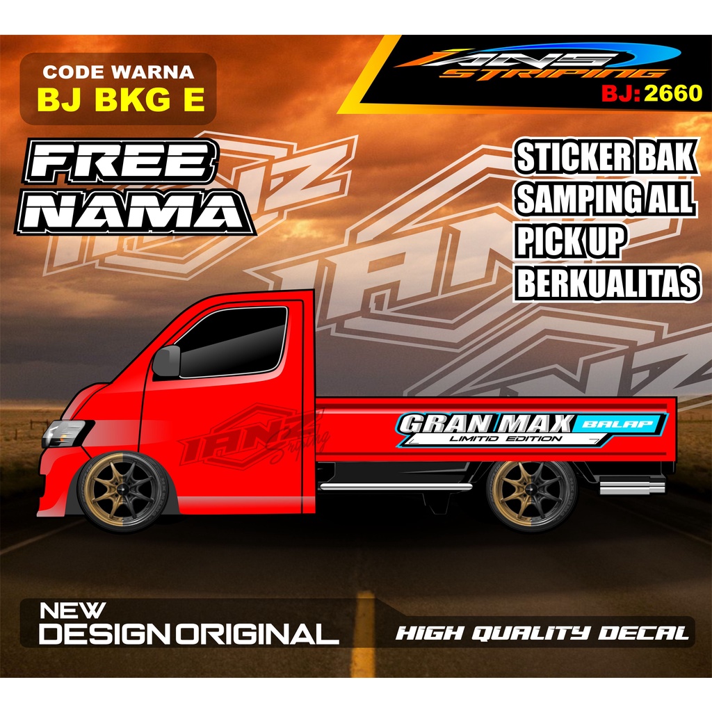 STICKER TULISAN BAK SAMPING  GRANMAX PICK UP / STICKER BAK SAMPING GRANMAX / DECAL STICKER GRANMAX PICK UP