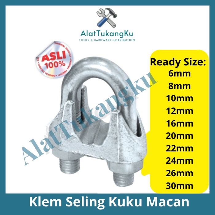 Klem Seling Kuku Macan 30 mm/ Klem Kabel Baja / Kuku Macan 1-1/4"