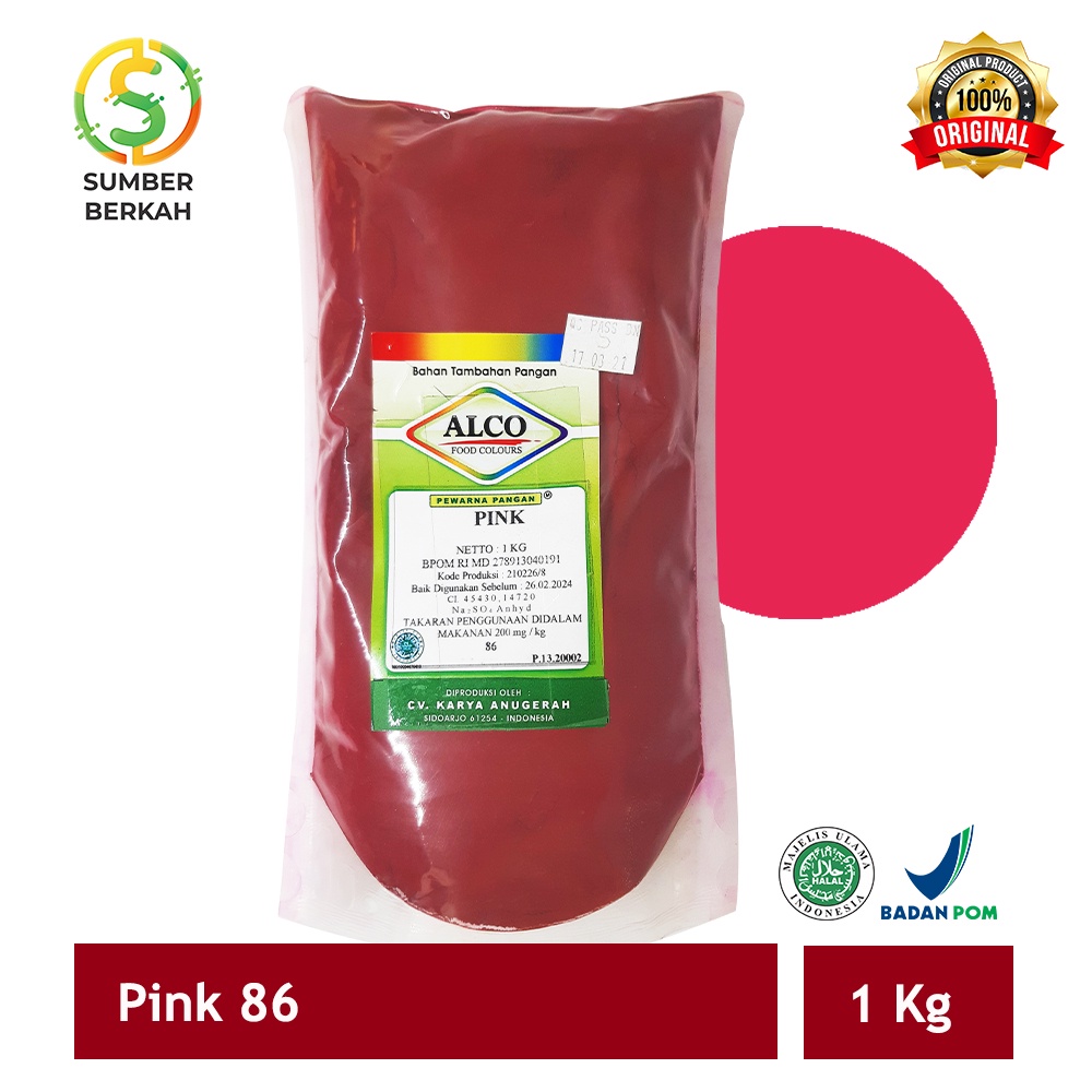 Pewarna Makanan Kue Bubuk ALCO mixing colour 1 Kg PINK 86