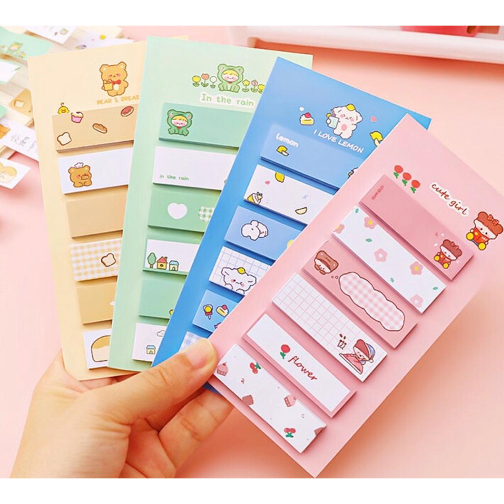 

Sticky notes 6 baris karakter lucu office cute note Pembatas Buku