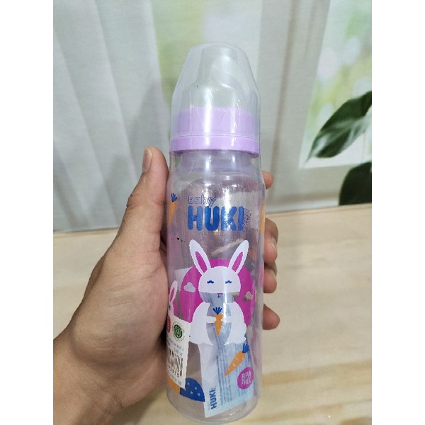 Paket Botol Huki Dengan Sedotan BPA Free 240Ml/DOT Nipple Gepeng Dan sedotan