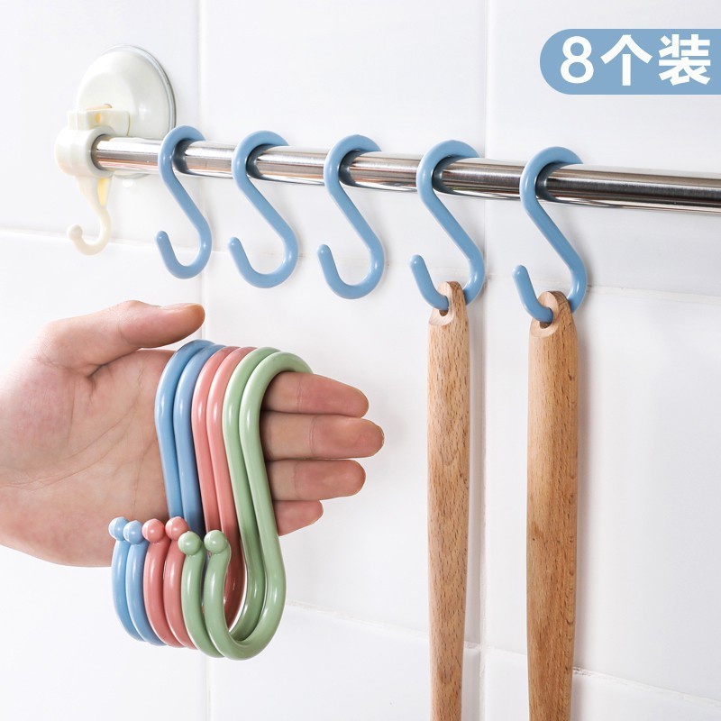 Gantungan baju S lemari isi 4 pcs almari hook cantolan plastik
