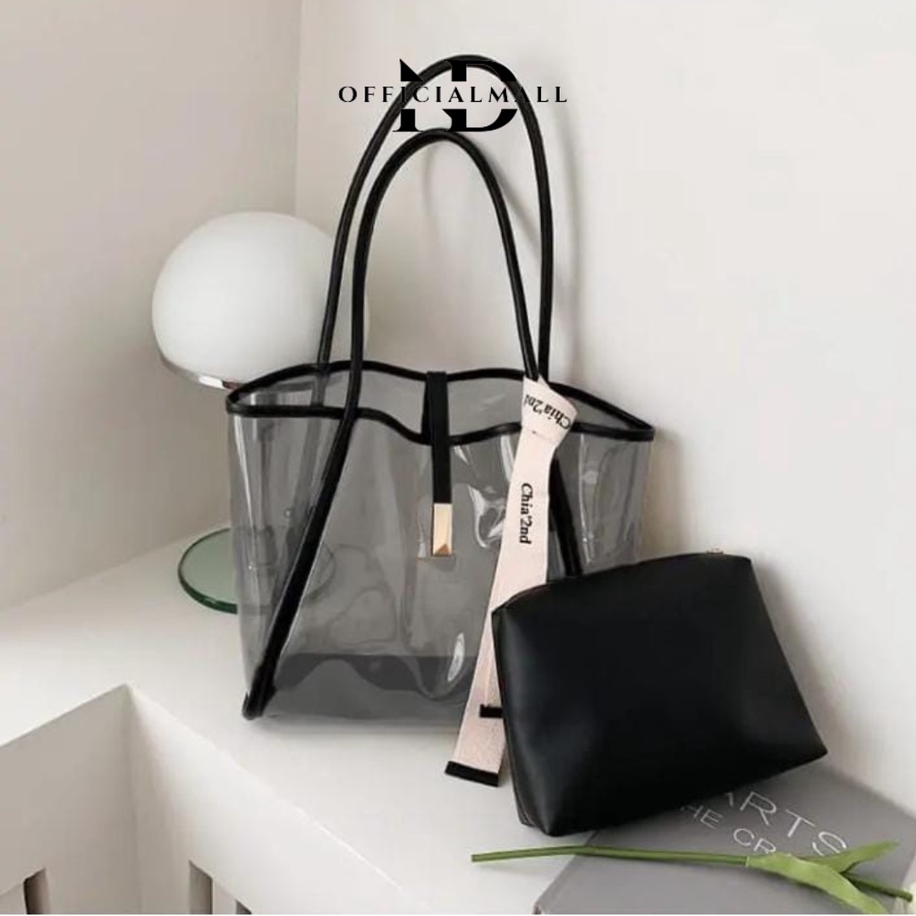 TAS SHOULDER BAG WANITA FLORIDA MIKA PVC TOTE BAG TERARU + (GRATIS POUCH)