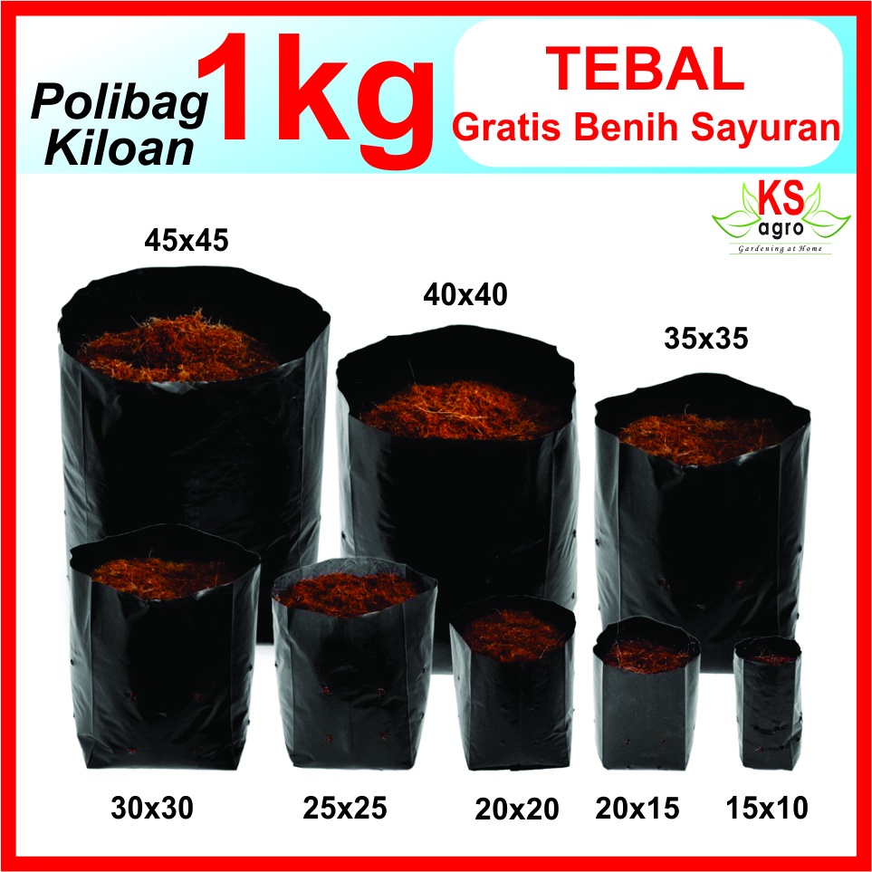 Polybag Polibag Polibek Kiloan 1kg Tebal 10x15 15x20 20x20 25x25 30x30 35x35 40x40 45x45 50x50 60x60