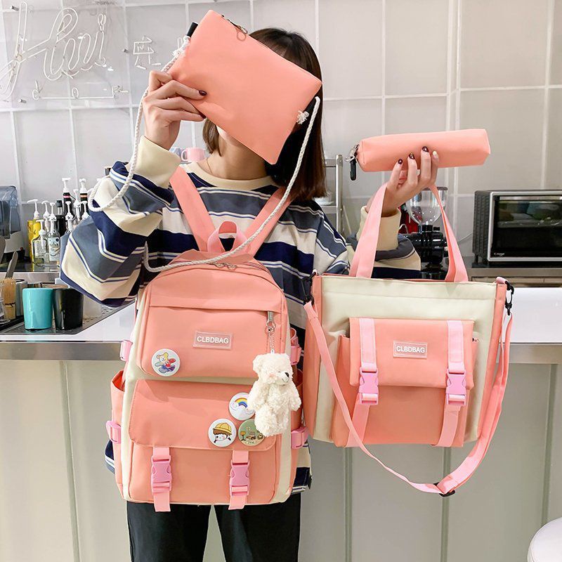 TASHAPPY EL 6788 Tas RANSEL Remaja Wanita 4IN1 Canvas Fashion Free Gantungan Lucu import model korea supplier tas import BQ3589 GT1989 JT8231 LT2240 CR8031