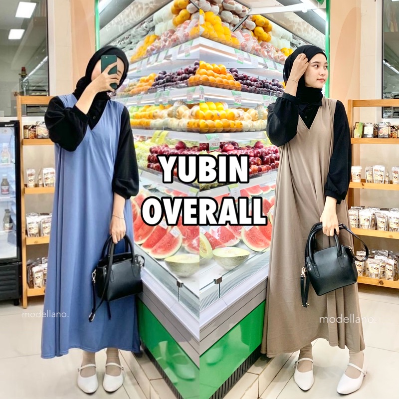 YUBIN OVERALL POLOS DRESS KOREAN LOOK MAYUNG MUSLIM JUMBO XXL BIGSIZE MURAH