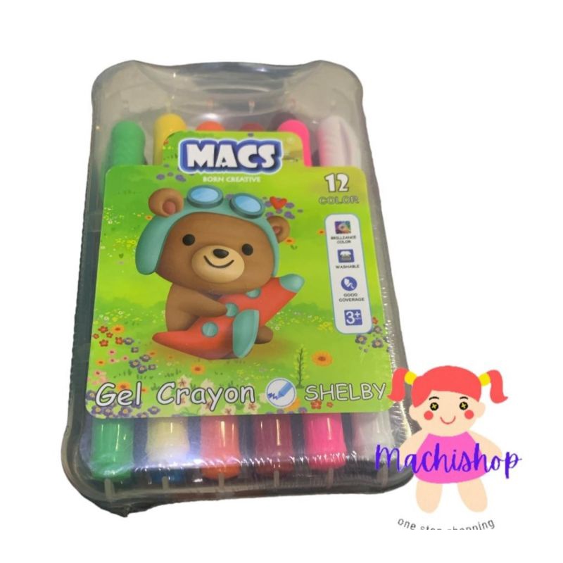 

macs crayon gel isi 12 dan pencil warna 24