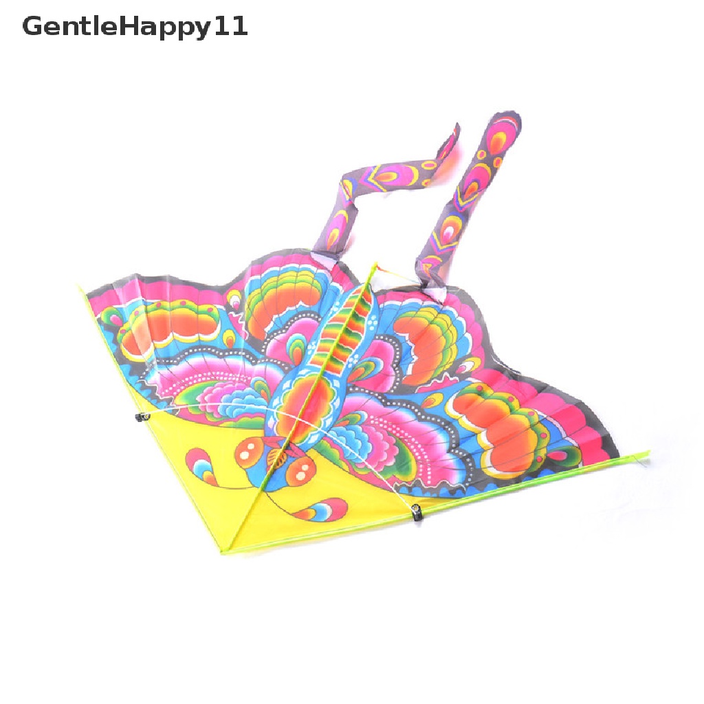 Gentlehappy 90 * 50cm Rain Butterfly Kite Outdoor Anak Layangan Stunt Kite Surf Dengan Control Bar 50M Dan Line Random Color id