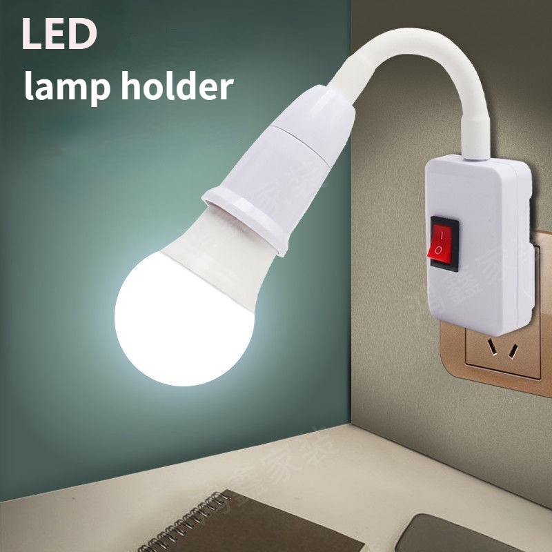 Rotating Lamp Holder E27 Screw In Lampholder Selang Universal Dengan Saklar Lampu Hemat Energi, Lampu Pijar Dan Lampu LED Bisa Digunakan Dua Socket Lamp Holder