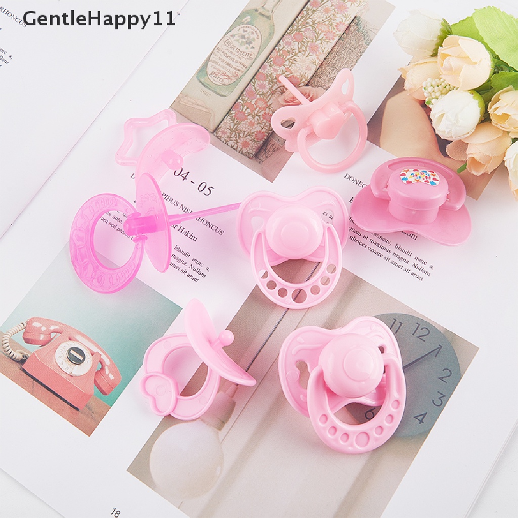 Gentlehappy 2Pcs Lovely Doll Dot Boneka Bermain Rumah Pasokan Rumah Boneka Dummy Nipple Mainan Anak id