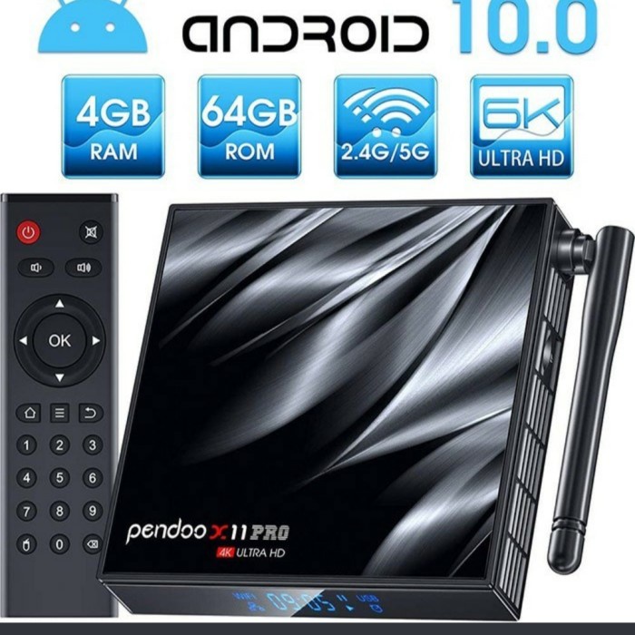 Produk Terbaru Android Tv Box Pendoo X11 Pro 4Gb/64Gb Os 10 Allwinner H616