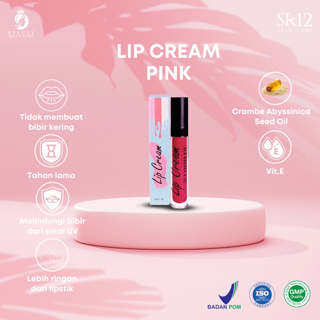 Lip Cream Pink Anti Luntur Tahan Lama Pelembab Bibir Alami Krim Pewarna Bibir Lipcream Pewarna Bibir Lipstik Krim