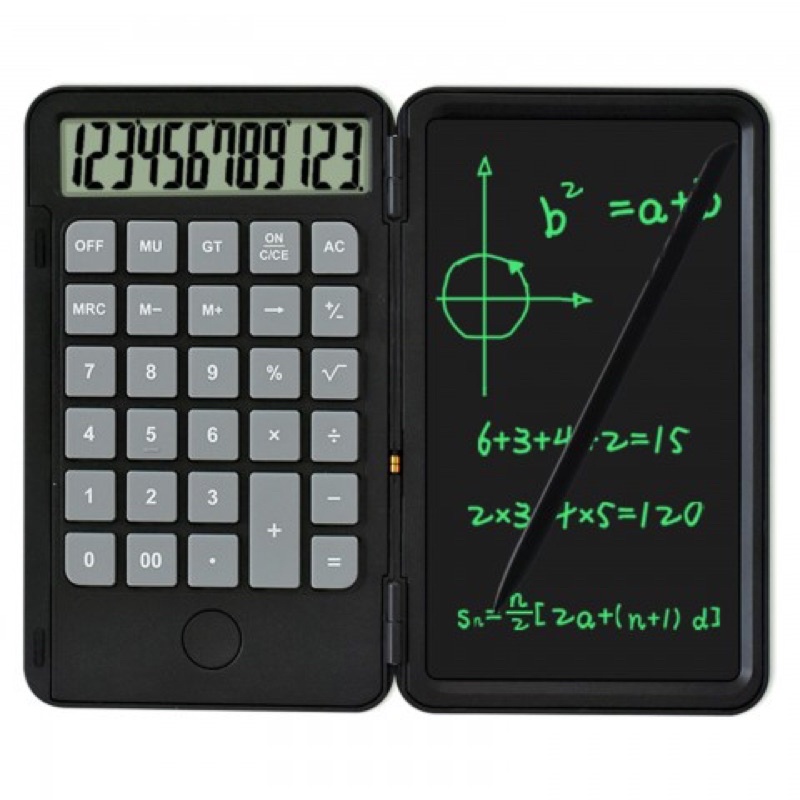 

Rechargeable Calculator 12 Digit with Erasable LCD Writing Pad