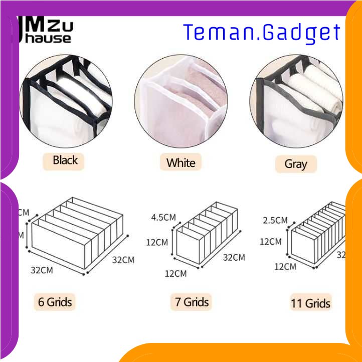 TG-TRV UMZuhause Kotak Sekat Pakaian Organizer Storage Bra Box 7 Grid - M1467