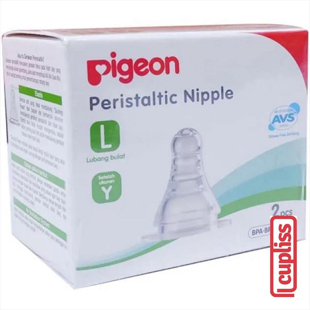 PIGEON Peristaltic Nipple Slim Neck L 2pcs Box Dot Bayi