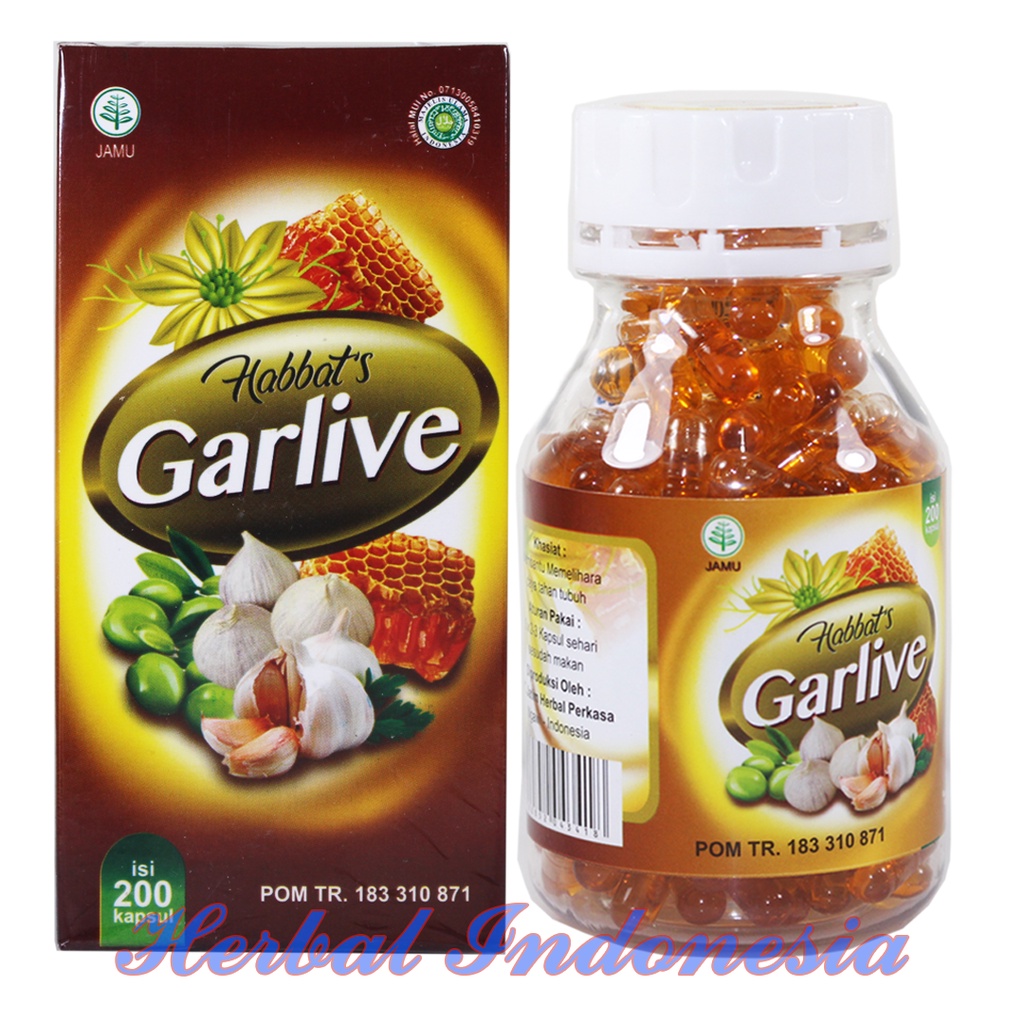 GARLIVE - HABBAT'S GARLIVE ORIGINAL ISI 200 KAPSUL - Habbat's Turunkan Kolestrol, Diabetes dan Asam Urat