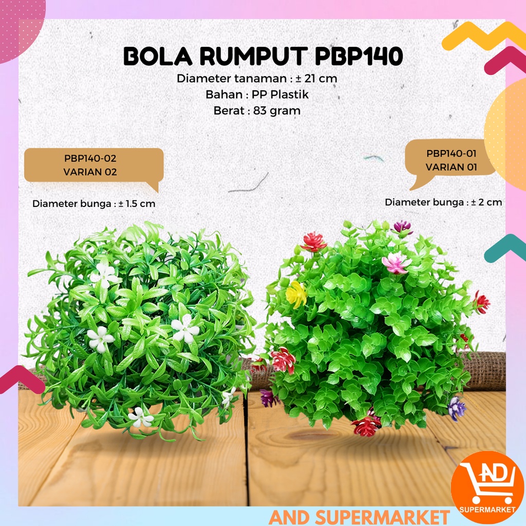 AND / COD / Bola Rumput Sintetis Palsu Rumput Hias Imitasi Dekorasi Rumah Artifisial Flowers Grass Ball Artificial PBP140