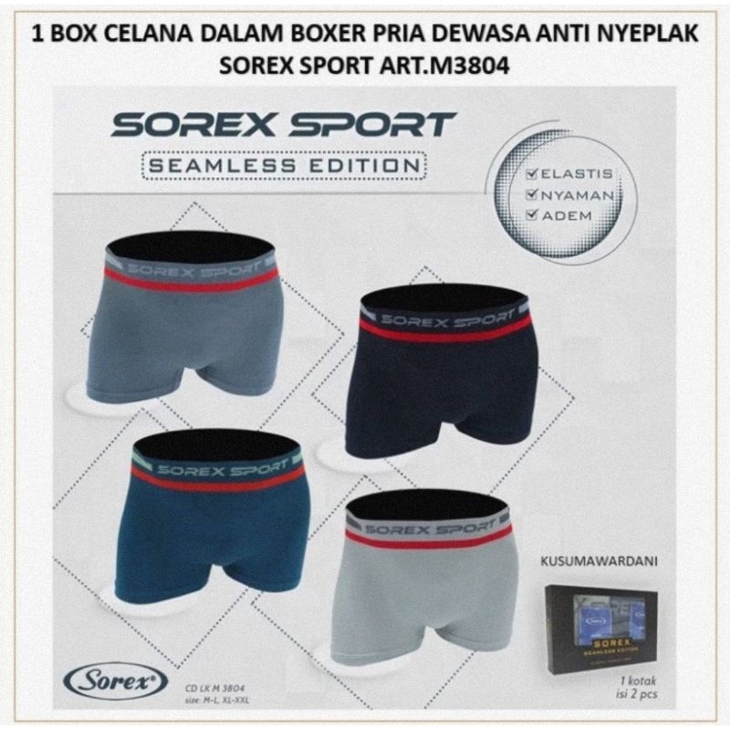 Sorex Celana Dalam Boxer Pria M3804 isi 2 Pcs - CD Sport Seamless