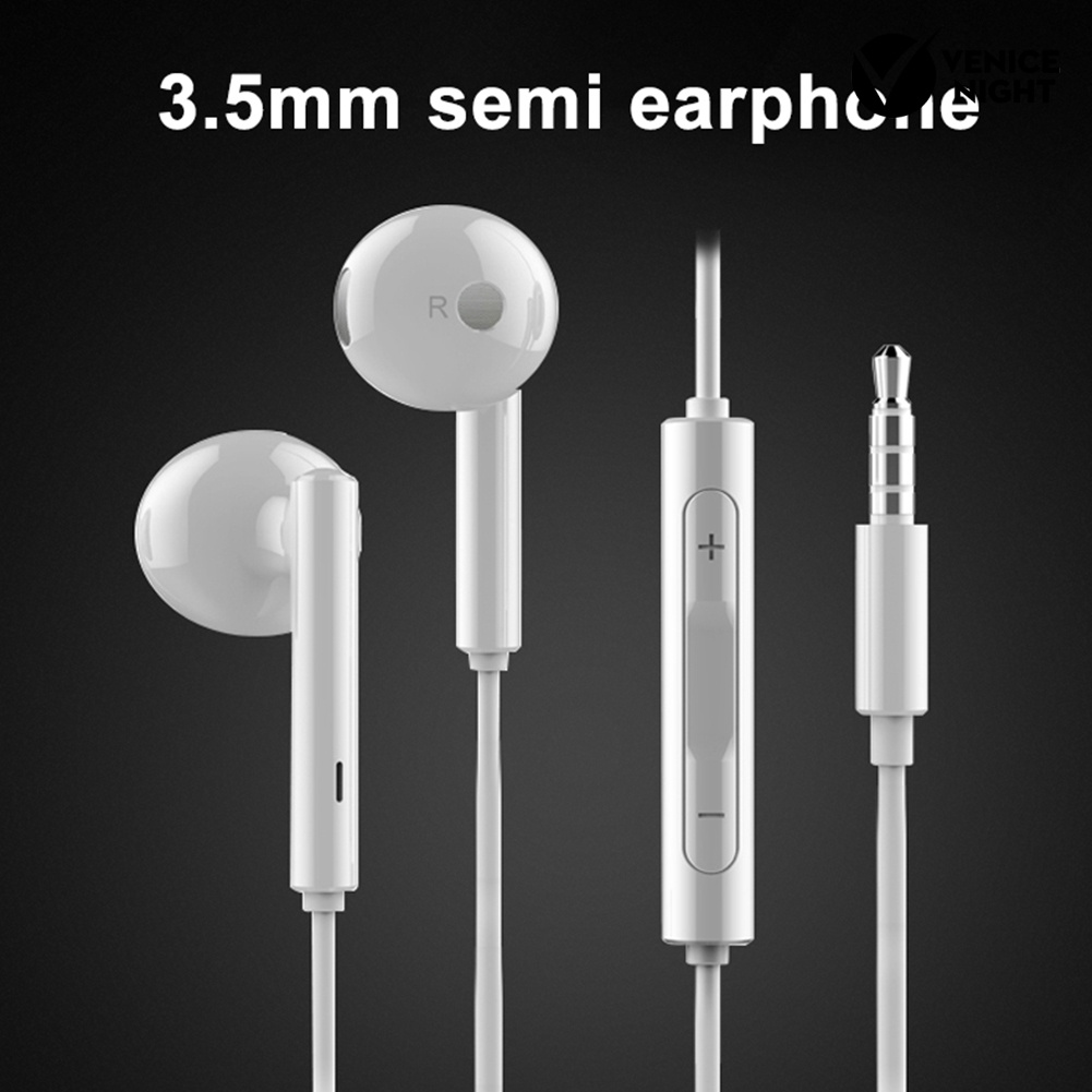 (VNEP) (Berkabel) 3.5mm Plug Setengah In-Ear HiFi Noise Reduction Earphone Headset dengan Mic