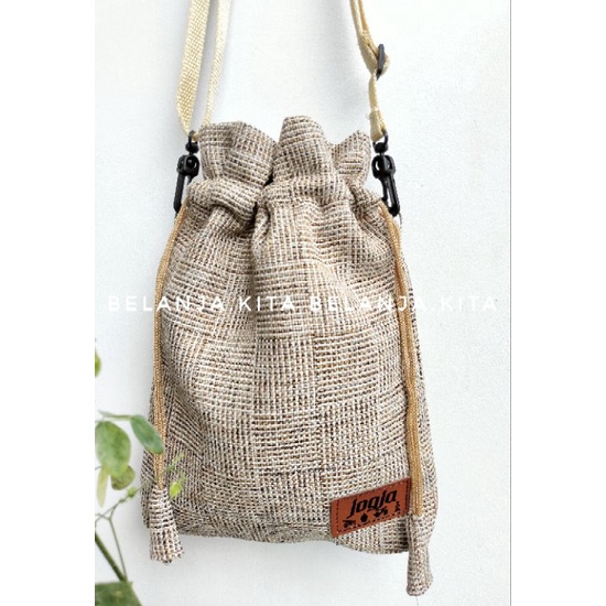 TAS SELEMPANG WANITA GONI SINTETIS/TAS HAPE TALI SERUT