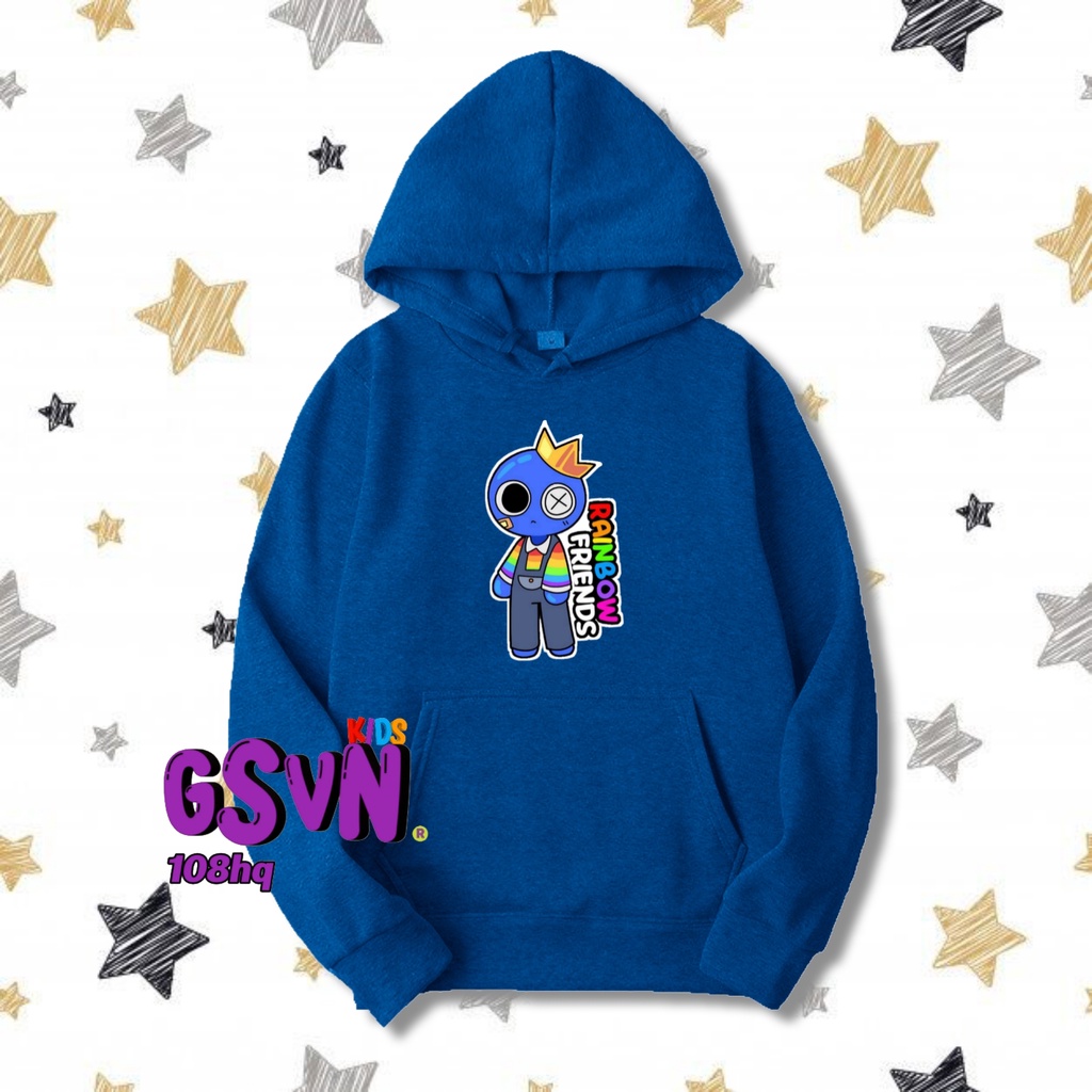 Jaket Anak - Hoodie Sweater Raibow Friends dan Roblox Game Terbaru Rainbow Biru Merah Hijau Oren Ung