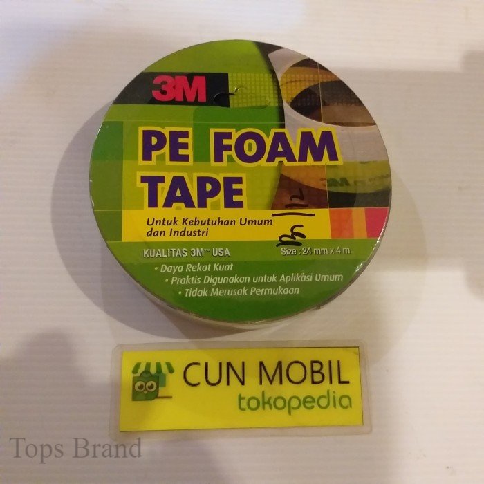 

Topsbrand Dobel tape 3M PE FOAM 24mmx4 M. Kwalitas 3M USA