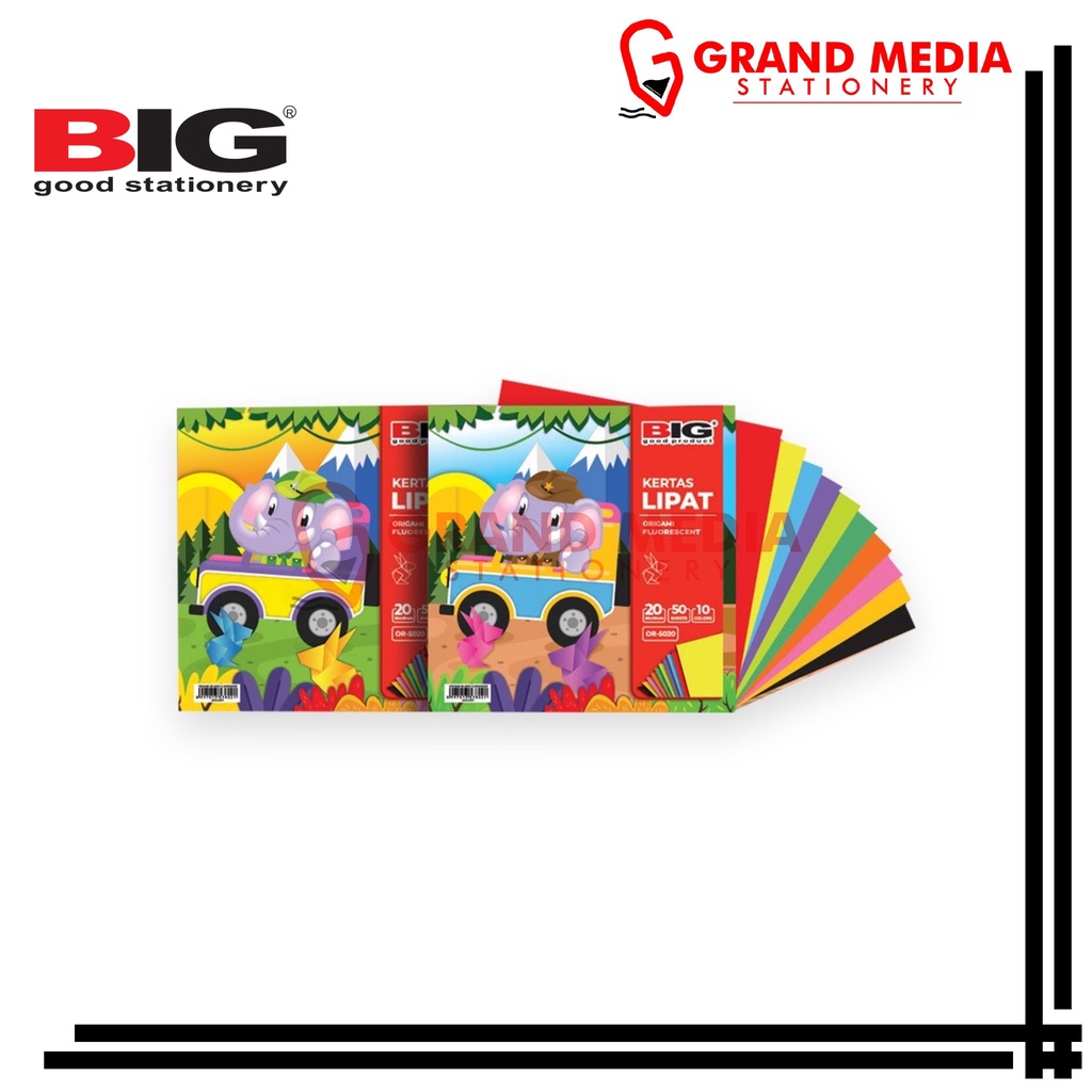 

[GRAND MEDIA] KERTAS LIPAT / ORIGAMI BIG 2 SISI 20x20 50 LEMBAR