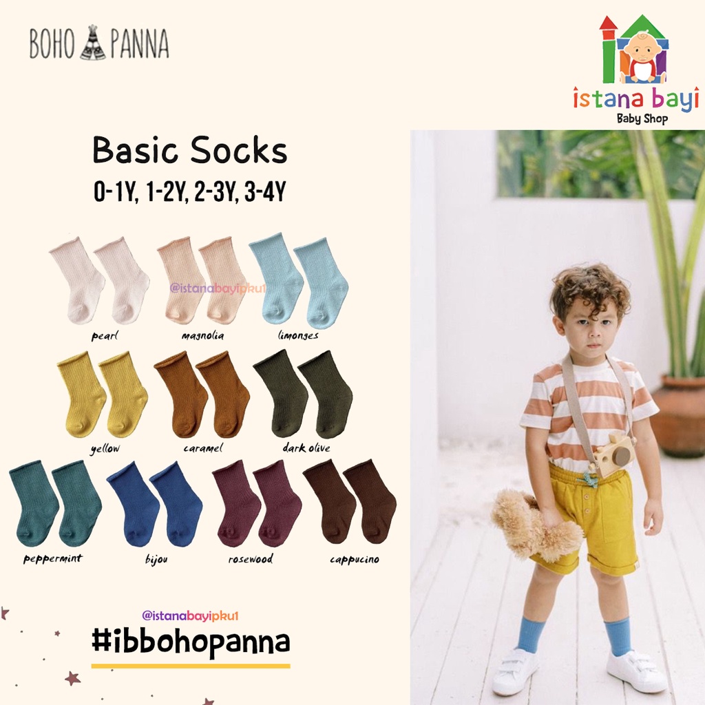 BOHOPANNA - BASIC SOCK ( 2 ) - Kaos Kaki Bayi 0-8 Tahun