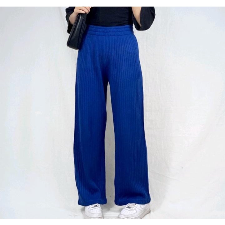 Highwaist Celana Murah Berkualitas Kulot Knit Premium - Long Cullote Pants - Korean Pants Wanita