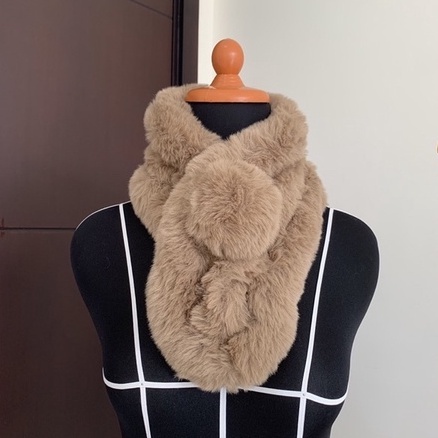 Syal Bulu Winter Scarf Rabbit Fur Fashion Korea Import SM03