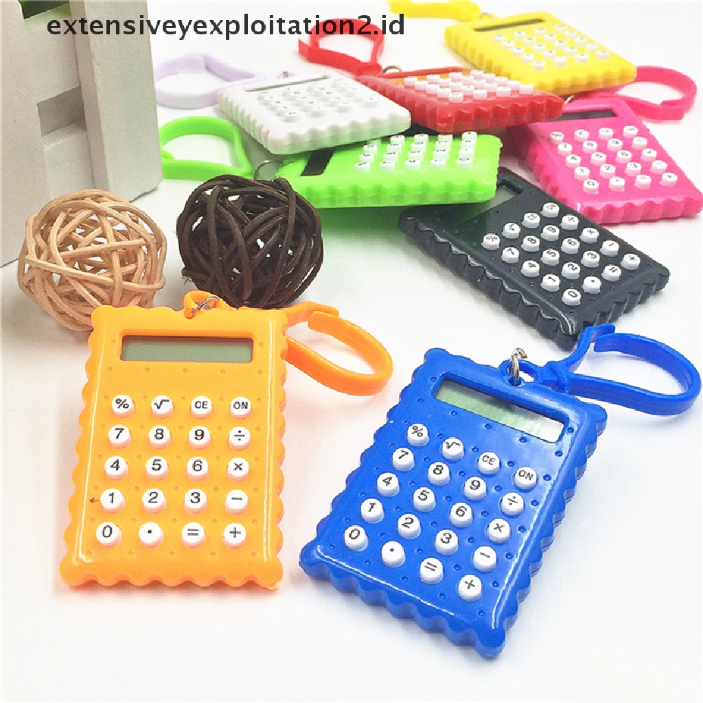 Kalkulator Mini Elektronik Bentuk Biskuit Untuk Pelajar / Kantor