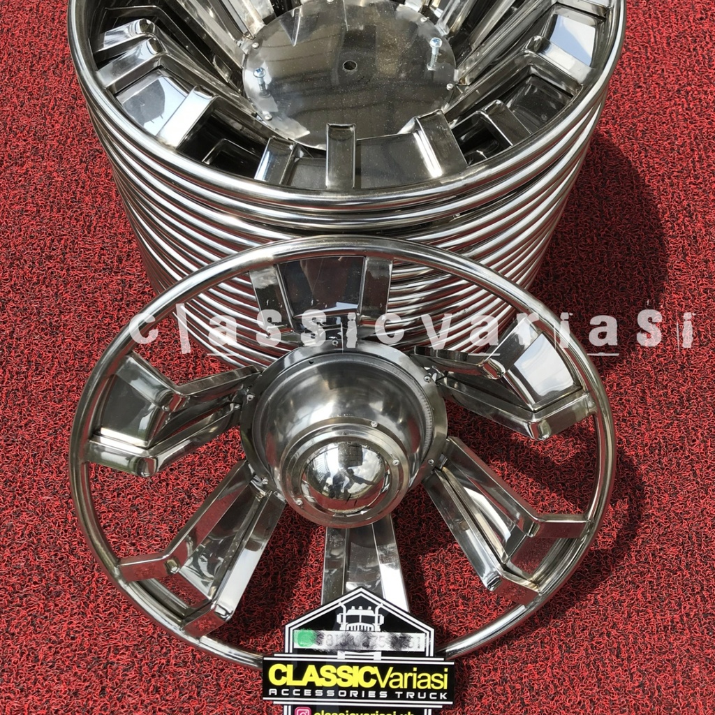 Whelldop stainless R16 Dop truk Canter Dutro Giga - Sepasang / 2pcs