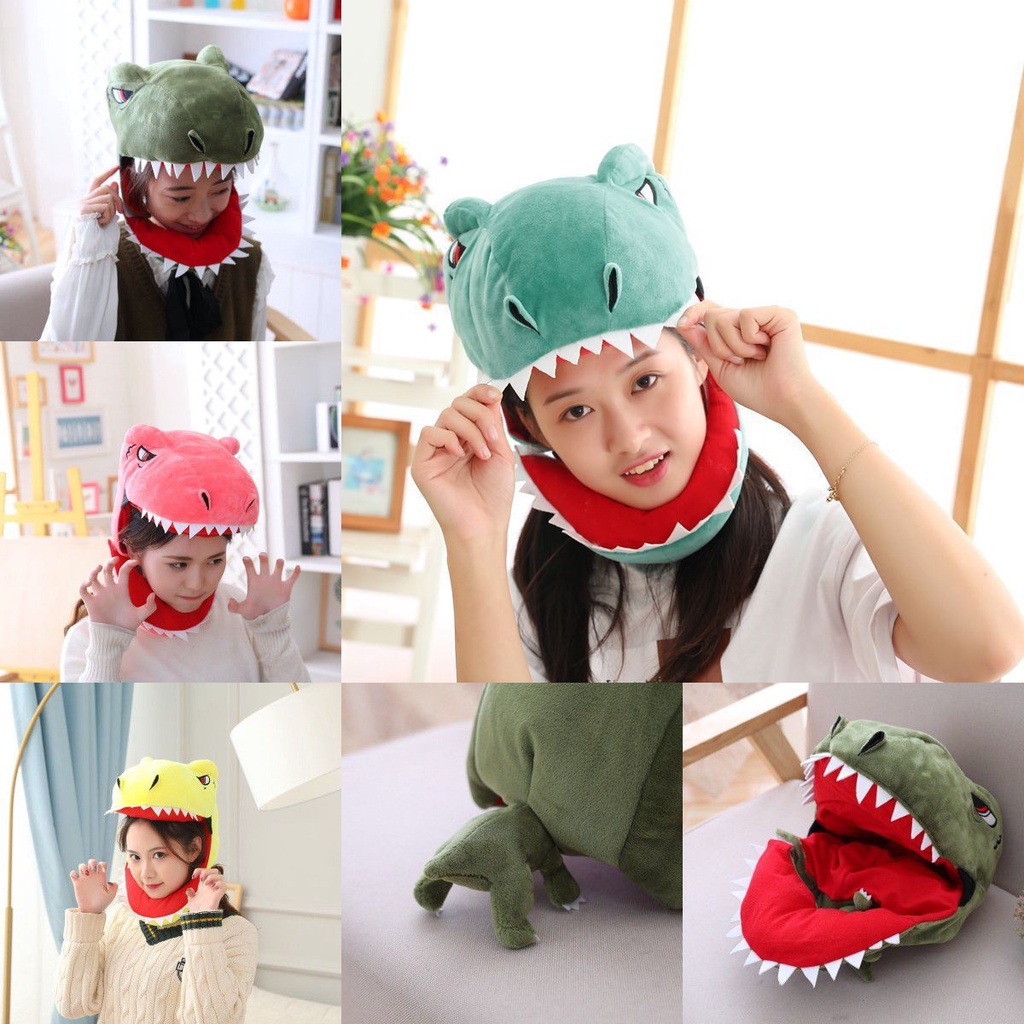 Topi Dinosaurus Hangat Mewah Tutup Kepala Dinosaurus Natal Dewasa Anak Hadiah Ulang Tahun