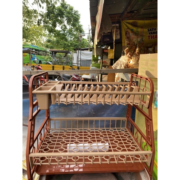 Rak piring Monaco Khusus warna Cokelat