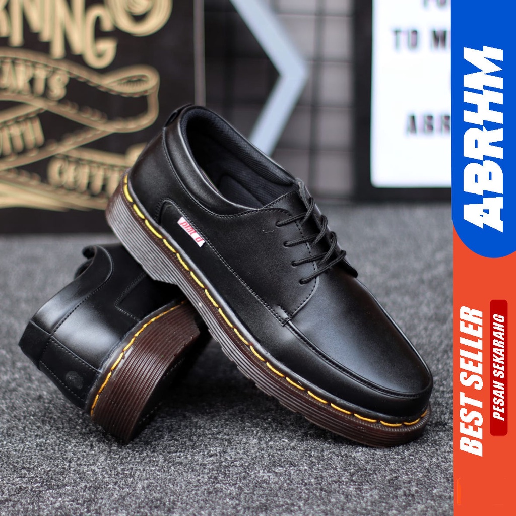 Sepatu Formal Pria Pantofel Martens Kerja Low Boots Docmart Pendek 4 Hole Abrhm Dikiey