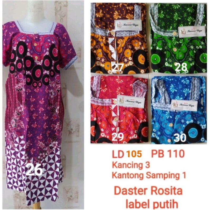 Daster Rosita Kencana Ungu label putih