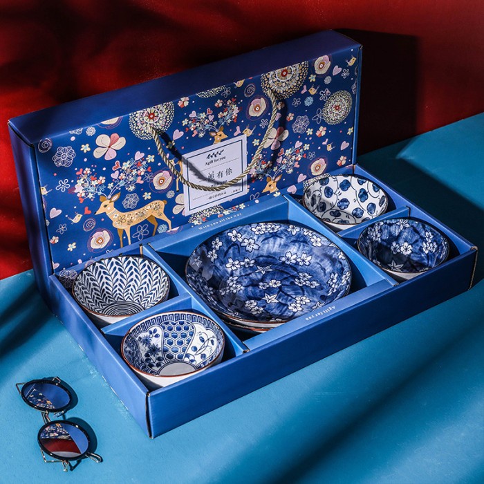 

(COD) Birdie Plate Set Gift Box / Wedding Gift Set / Hampers Hadiah Kado - Set 6pcs Deer