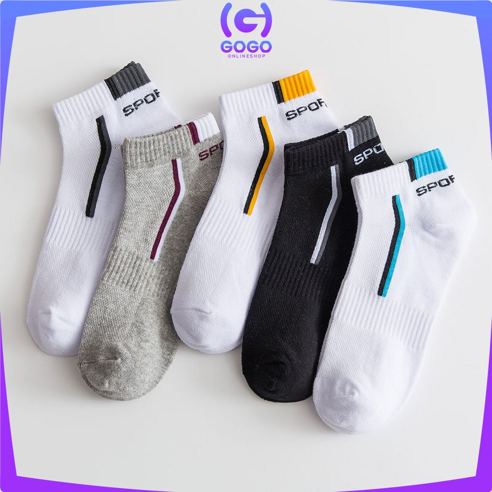 GOGO-P256 Kaos Kaki Motif Garis Polos Kaoskaki Pria Wanita Olahraga / Kaus Kaki Sport Panjang Diatas Mata Kaki Kaoskaki Office Olahraga Fashion