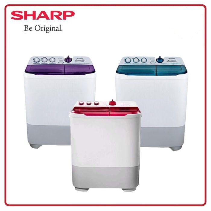 SHARP MESIN CUCI WASHING MACHINE PENGERING BAJU 2 TABUNG ES - T85CR T95CR (TERMURAH)
