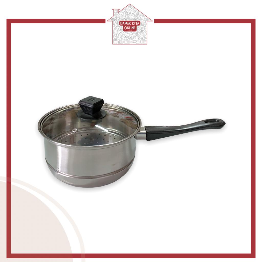 Milk Pot Steamer 20Cm / Panci Kukus 20cm Steamer Panci Susu Milk Pot Saringan Multifungsi / Panci Mi