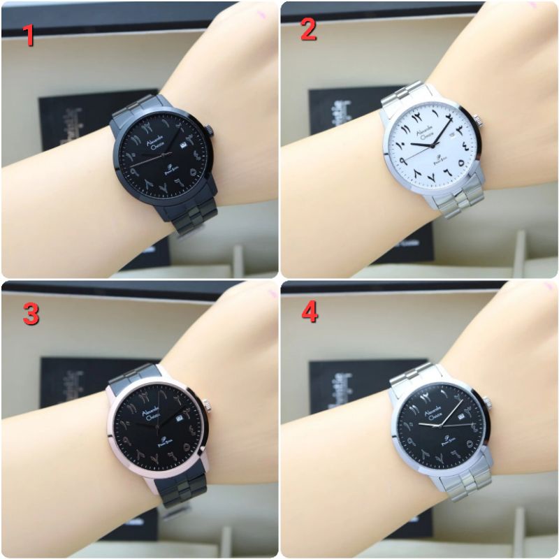 ORIGINAL GARANSI RESMI 1 TAHUN JAM TANGAN PRIA ALEXANDRE CHRISTIE ARABIC RANTAI STAINLESS STEEL ARLO
