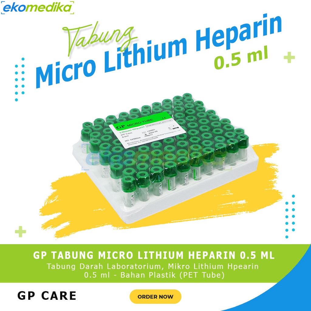 Tabung Microtube Lithium Heparin 0,5ml Merk GP ED 01/2029
