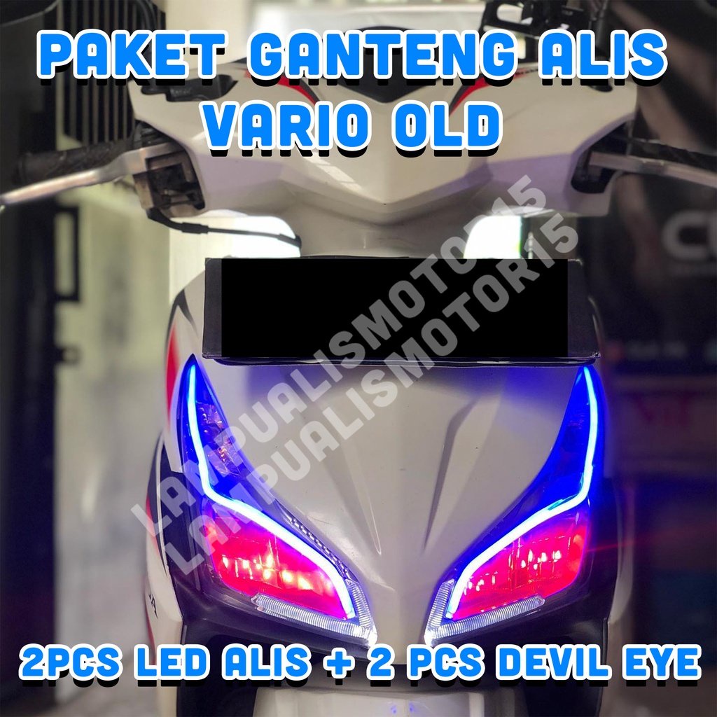 SATU SET LAMPU ALIS VARIO OLD BONUS DEVIL EYE TIDAK BERBINTIK LAMPU VARIASI HEADLAMP VARIO HARGA SEP