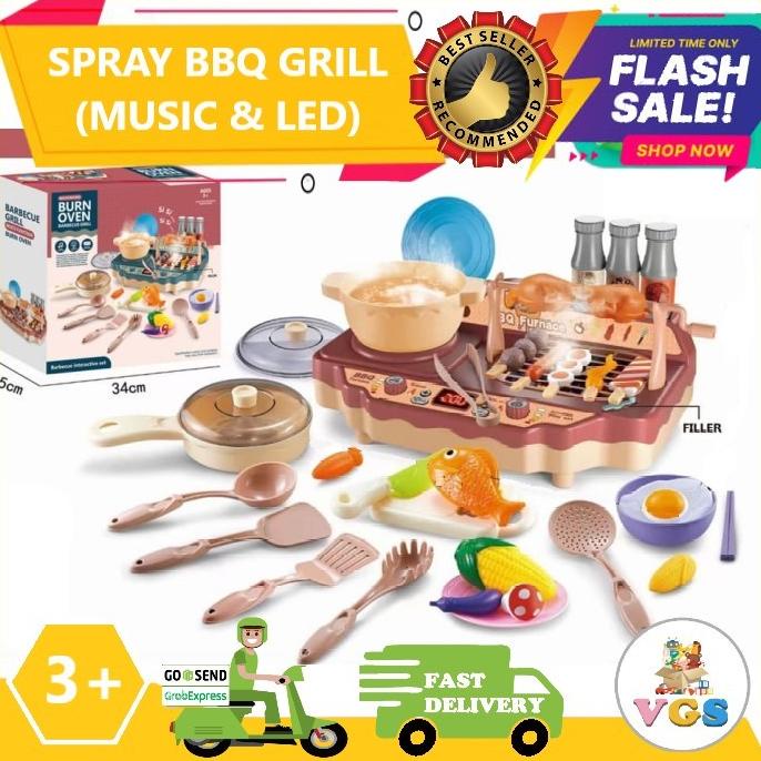 Mainan Anak Perempuan / Cewe Masak-Masakan Spray Grill BBQ Burn Over stock ada
