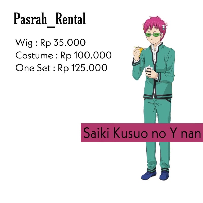 SEWA RENTAL KOSTUM / COSPLAY SAIKI KUSUO NO YAN