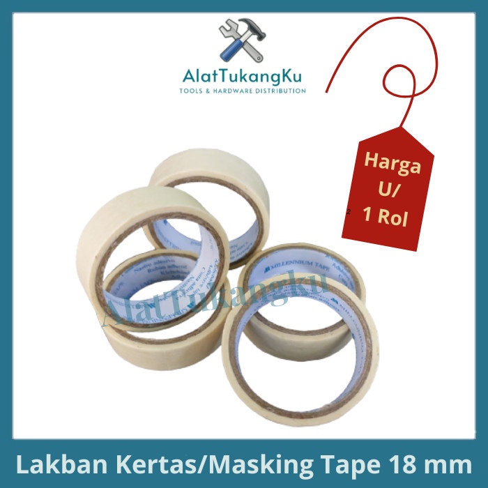 

Masking Tape 18 mm / Lakban Kertas Isolasi Duco Dico 18 mm / Isolasi Kertas