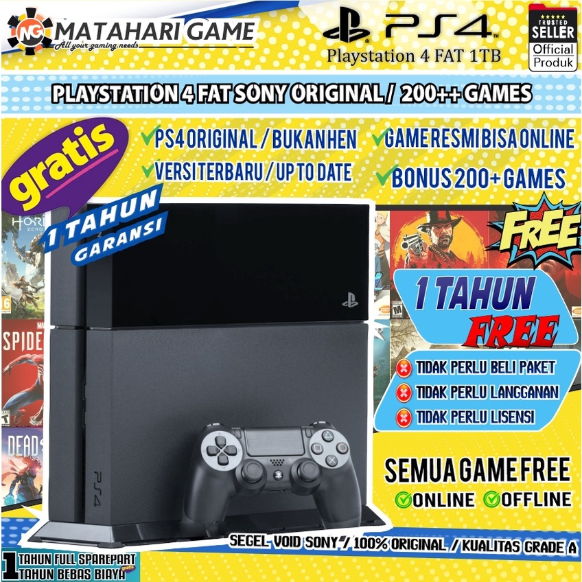 PS4 Sony Playstation 4 Fat Original 1TB Bonus 200++ Games GARANSI 1TAHUN