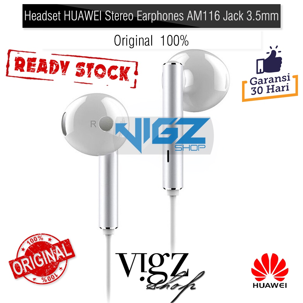 Headset Earphone HUAWEI Honor Stereo AM116 Jack 3.5mm Original