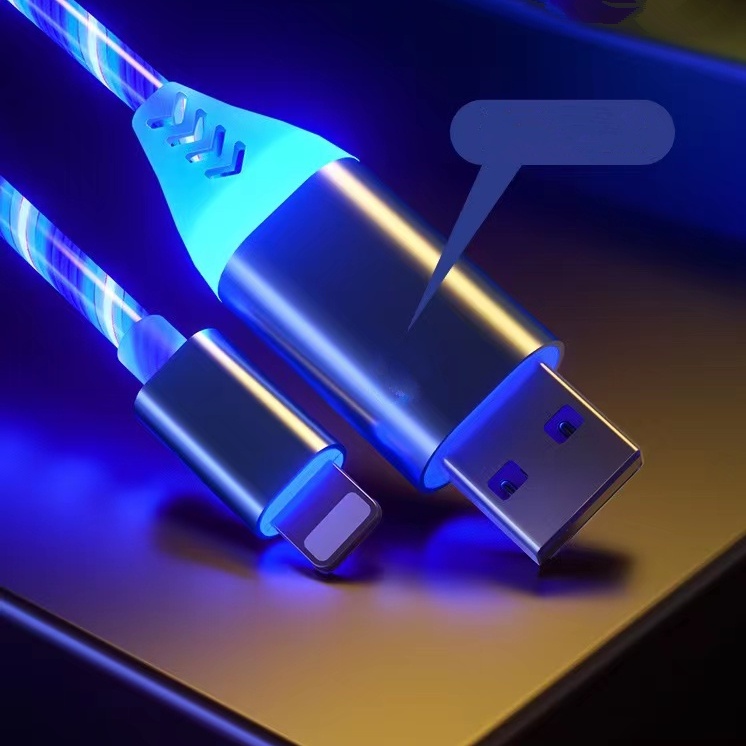 Kabel Data / Charger USB Dengan Lampu Led Luminous Untuk IPhone / IPad